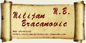 Milijan Bracanović vizit kartica